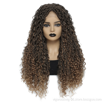 Vigorous fashion cheap passion twist hair wholesale  locs 24 inch full synthetic crochet braiding hair hd lace front wigs